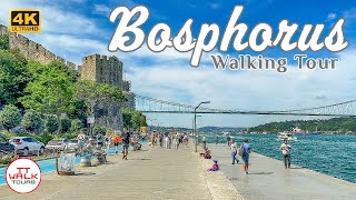 Bosphorus Walking Tour Istanbul | Rumelian Castle Tour | 4K 60fps