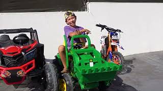 🚜 Kid Unboxing and Assembling Tractor Funny Tema ride on Tractor Excavator Power Wheels cars