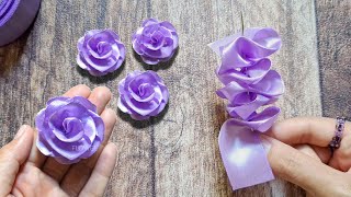 DIY ribbon Rose Easy ! Amazing ribbon flower trick