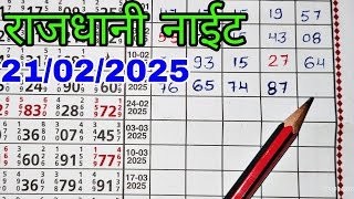 RAJDHANI NIGHT 20/02/2025 VVIP GAME स्पेशल जोड़ी देखो