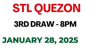 STL Quezon 3rd draw result today live 28 January 2025