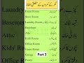 House rooms vocabulary with urdu meanings