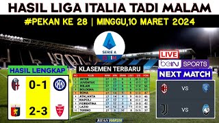 Hasil Liga Italia Tadi Malam - BOLOGNA VS INTER MILAN - Klasemen Serie A 2023 Terbaru Pekan 28