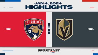 NHL Highlights | Panthers vs. Golden Knights - January 4, 2024