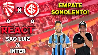 REACT | SÃO LUIZ 0 X 0 INTER - GAUCHÃO 2022