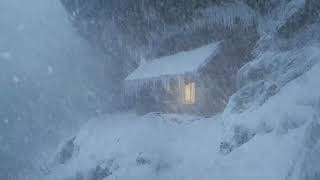 Snowstorm in the Old Wooden House | Blizzard Sound While Sleeping | Howling wind and blowing snow