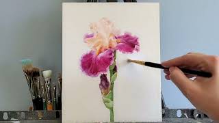 How I paint Rasputin Iris in oil.  Quick painting for beginners.