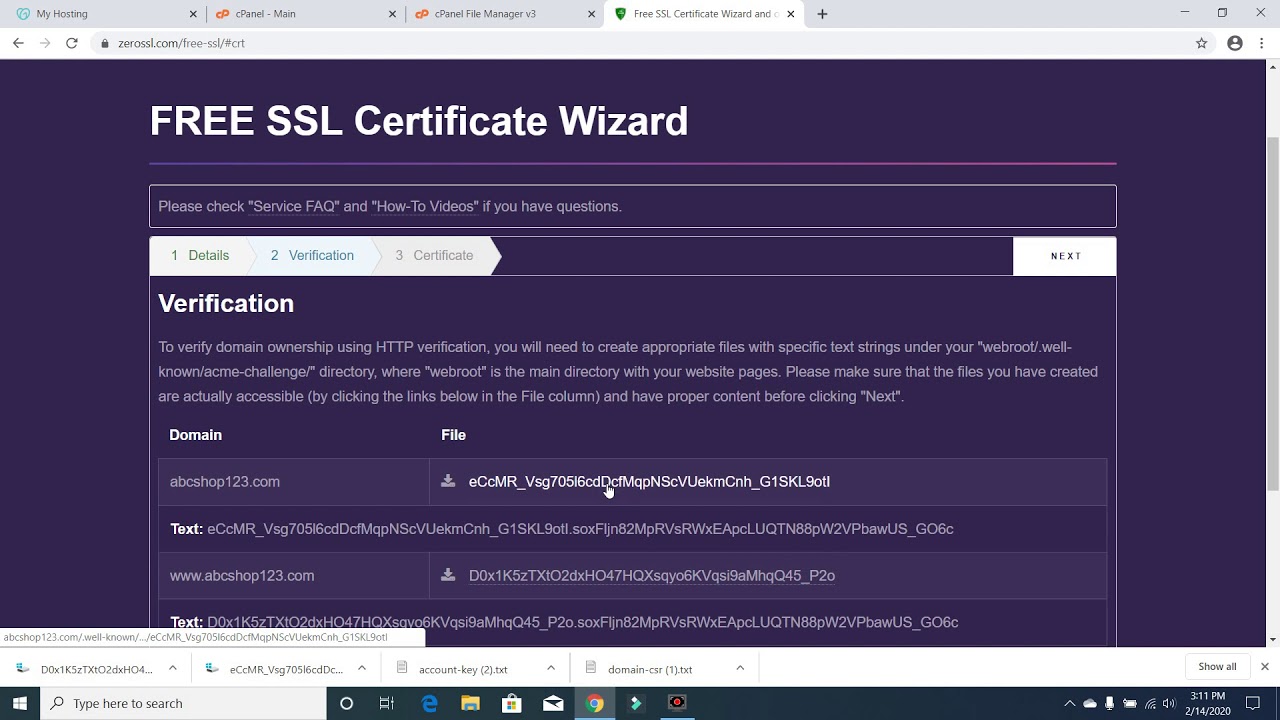 Step 3 Install Free SSL Certificate ZeroSSL - YouTube