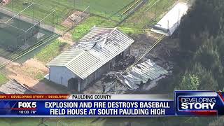 Explosion and fire destroys baseball field house