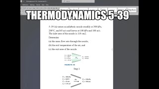 Thermodynamics 5-39 Air enters an adiabatic nozzle steadily at 300 kPa, and 45 m/s and leaves at 100