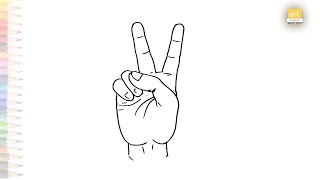 Victory sign drawing video | Victory drawings | How to draw Victory hand fingers step by step