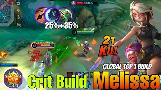 21 KILLS + CARRY!! Melissa full damage build - Global top 1 build Melissa #melissa #mlbb #gameplay