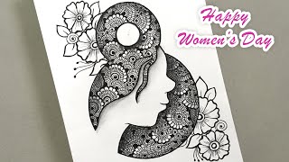 Happy International Women's Day Mandala Art | Women's Day Special Mandala Drawing