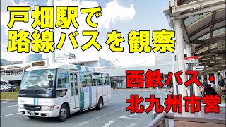 西鉄バス＆北九州市営バス 戸畑駅にて路線バス発着の様子を観察