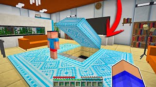 EL SUSCRIPTOR CONSTRUYE UNA BASE SECRETA EN MI CASA EN MINECRAFT TROLL 😱