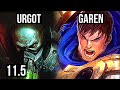 URGOT vs GAREN (TOP) | 11/0/8, Rank 2 Urgot, Legendary | BR Challenger | v11.5