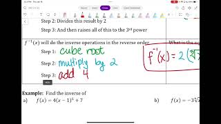 IM3 Lesson 5.02 Finding the Equation of an Inverse Function