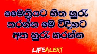 මෛත්‍රිය වඩන්න ටිකෙන් ටික මෙිි විදිහට මුලින් පටන් ගමු | #Lifealert #Dharmadeshana #Sinhala