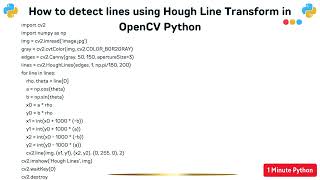 How to detect lines using Hough Line Transform in OpenCV Python