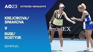 Krejcikova/Siniakova v Ruse/Kostyuk Extended Highlights | Australian Open 2023 Semifinal