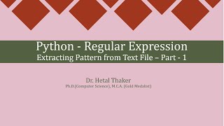 Regular Expression Extracting Pattern from Text File Part - 1