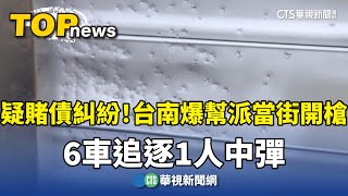 疑賭債糾紛！台南爆幫派當街開槍　6車追逐1人中彈｜華視新聞 20241230 @CtsTw