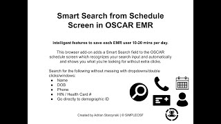 Smart Search Add-on for OSCAR EMR Demo