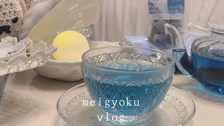 Daily vlog ｜おうちカフェ｜バタフライピーティー｜イチゴミルク