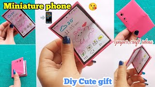 Cute Miniature paper phone ideas 📲/ Diy paper phone ideas📲 / Cute phone by craft paper / Diy ideas