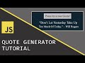 Random Quote Generator | Javascript Beginner Project Tutorial
