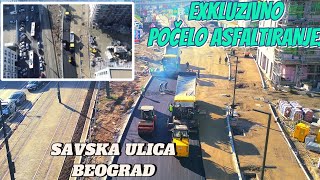 EXKLUZIVNO POČELO ASFALTIRANJE SAVSKE ULICE DIREKTNO DRON VIDEO RADOVA