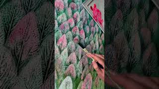 4 seasons 💚 Leaf painting