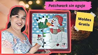 Tutorial como hacer un cuadro navideño en la tecnica de patchwork sin aguja