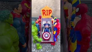 R.I.P Captain America! Spider, Superman \u0026 Iron man vs Venom, Red Hulk | Marvel Toys #shorts #funny