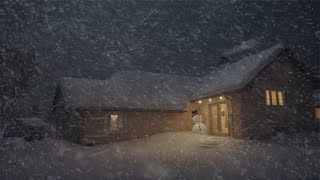 暴风雪夜，在温暖的小屋里放松休息，肆虐的风雪声，助眠氛围