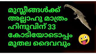 മുസ്ലീങ്ങൾക്ക് അല്ലാഹു മാത്രം😊ഇവിടെ 33 കോടി ദൈവങ്ങൾക്കും മേലെ മുതലദൈവം കൂടി😄😄