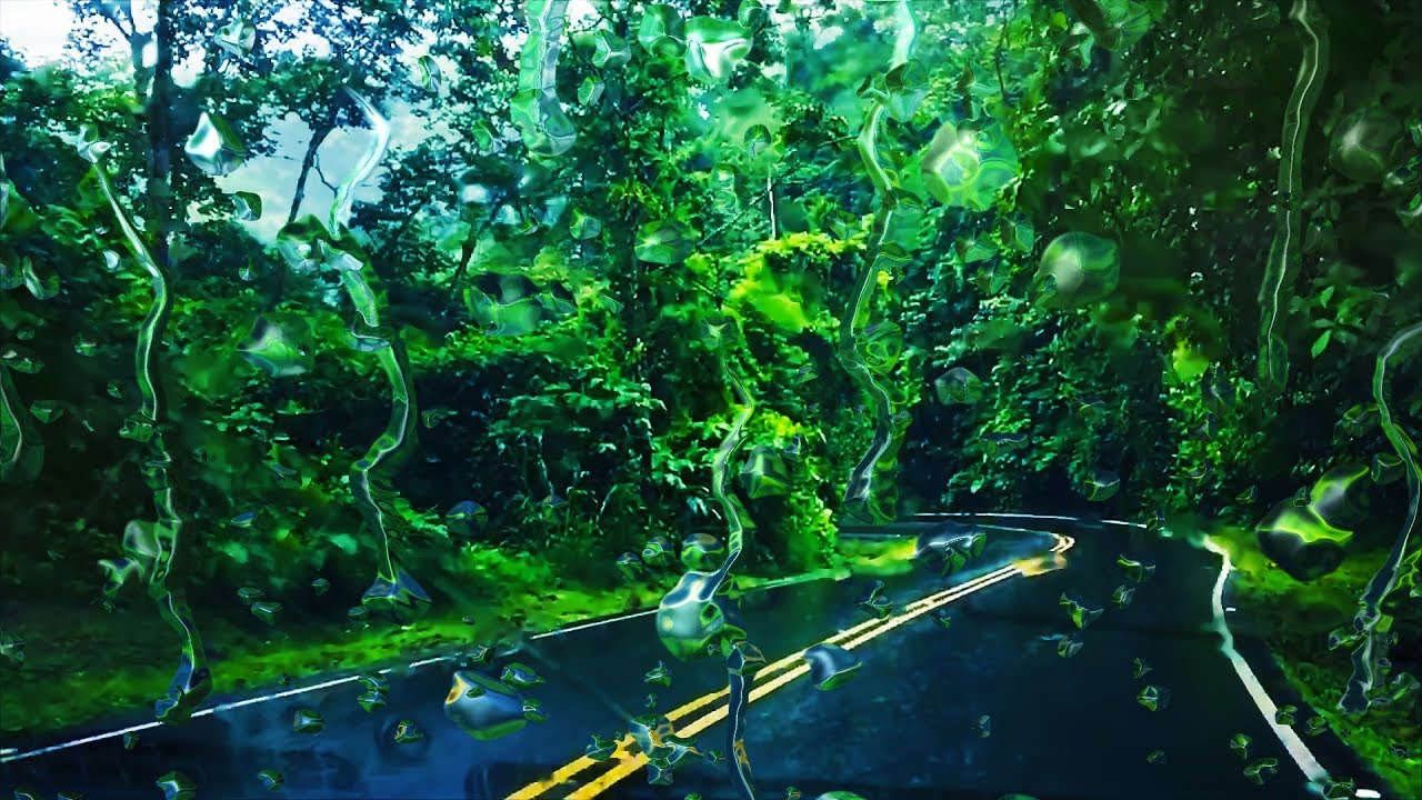 Rain Sounds While Driving Sleep Study Focus Rainstorm On C