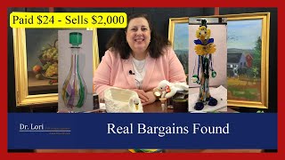 Real Bargains Found | Murano Glass, Jewelry, Pearls, Silver in Goodwill Blueboxes \u0026 Bins - Dr. Lori