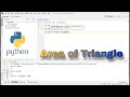 How to find AREA of TRIANGLE in Python using PyCharm