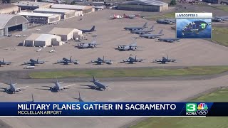 Military aircraft land at McClellan Airport to avoid severe weather