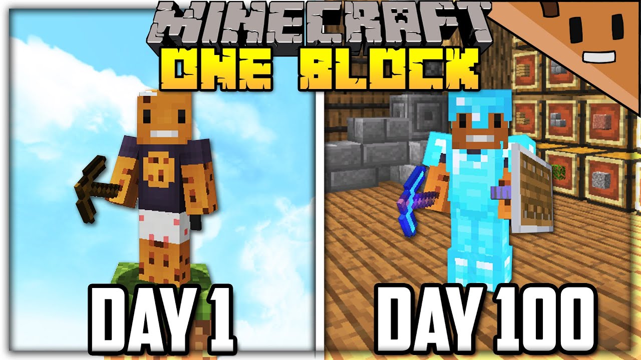 I Survived 100 Days on ONE BLOCK in Minecraft