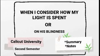 when I consider How My Light Is spent Summary in Malayalam/🟥🟥🟥🟥🟥IMPORTANT POINTS #calicutuniversity