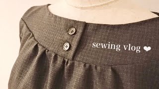 [Dressmaking vlog] making dress using British-style wool 🇬🇧🌰