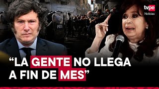 Argentina: Cristina Kirchner arremete contra Javier Milei y llama a su gobierno "anarco-capitalista"