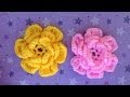 How to Crochet 3D flower tutorial (Eng sub) I Hướng dẫn móc hoa len 3D  - Mẫu hoa hồng 3 lớp