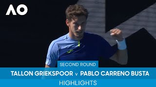 Tallon Griekspoor v Pablo Carreno Busta Highlights (2R) | Australian Open 2022