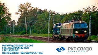 [ PKP Cargo ] ET22-003 + SM42-878 luzem Kutno Zachód - Warszawa Gł. Tow. | Łowicz 26/07/2016