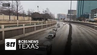 TxDOT crews treat icy roads as wintry mix keeps North Texas travel dangerous