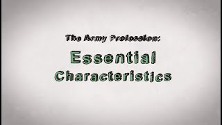 The Army Profession: Essential Characteristics | FDC