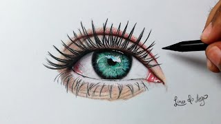 Drawing a Realistic eye with colored pencil